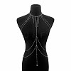 Alloy Full Crystal Rhinestone Layered Sexy Neck Waist Body Chains with Teardrop Tassel WGDF1B2-02-1