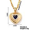 Brass Luxury Cubic Zirconia Heart Pendant Necklaces UV5875-3-1