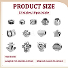 130Pcs 13 Styles Tibetan Style Alloy European Beads MPDL-ME0001-02-2
