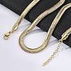 Rack Plating Brass Herringbone Chains Necklace for Men Women X-NJEW-M193-01G-2