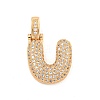 Brass Micro Pave Clear Cubic Zirconia Pendants KK-B099-01G-U-1