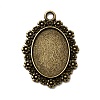 Vintage Tibetan Style Alloy Flower Pendant Cabochon Bezel Settings TIBEP-M018-42AB-NF-1