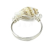 Natural Sea Shell Finger Rings RJEW-TA00173-5