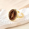 Brass Enamel Adjustable Cuff Rings RJEW-G349-01G-3