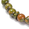 Natural Unakite Beads Stretch Bracelets BJEW-A025-01M-3