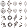 SUNNYCLUE 80Pcs 10 Styles Flower Theme Tibetan Style Alloy Connector Charms FIND-SC0007-57-1