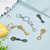 6Pcs 3 Colors Alloy & Natural Gemstone Pendants PALLOY-HY00092-4
