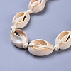 Adjustable Cowrie Shell Beaded Necklace and Bracelets Jewelry Sets SJEW-JS01019-5