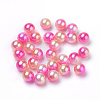 Rainbow Acrylic Imitation Pearl Beads OACR-R065-4mm-04-1