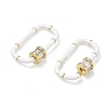 Oval Brass Micro Pave Clear Cubic Zirconia Locking Carabiner KK-H256-01G-04-2