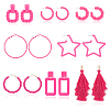 ANATTASOUL 8 Pairs 8 Style Acrylic Hollow Out Rectangle & Tassel Dangle Stud Earrings EJEW-AN0001-93-1