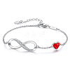 Infinity & Heart 925 Sterling Silver Pave Cubic Zirconia Link Bracelets FS-WGF63DC-02-1