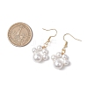 Round Shell Pearl Beads Dangle Earrings EJEW-JE06318-5