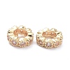 Brass Micro Pave Clear Cubic Zirconia Spacer Beads ZIRC-K086-32B-LG-1