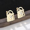 Brass & Glass Hoop Earrings EJEW-Q014-12G-1
