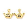 Brass Micro Pave Clear Cubic Zirconia Charms KK-E068-VF198-2