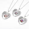 Zinc Tibetan Style Alloy Angel Wing Heart Pendant Necklaces NJEW-G328-B08-1