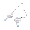 2Pcs 201 Stainless Steel Paw Print Shape & Rainbow Crystal Glass Hanging Suncatcher HJEW-TA00447-2