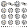 20Pcs 2 Colors Flower Zinc Alloy & Rhinestone & Glass Rivets BUTT-NB0001-83-1