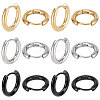 SUNNYCLUE 12pairs 3 colors 304/202 Stainless Steel Huggie Hoop Earrings EJEW-SC0001-25-1