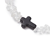 Natural Quartz Crystal Chips Stretch Bracelets for Women Men BJEW-JB11341-10-3
