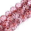 Handmade Millefiori Glass Beads Strands LK-T001-10-2