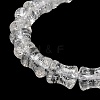 Transparent Crackle Glass Beads Strands GLAA-D025-01K-3