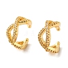 Brass Micro Pave Clear Cubic Zirconia Cuff Earrings EJEW-K309-11G-4