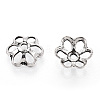 Tibetan Style 925 Sterling Silver Bead Caps STER-T007-70AS-1