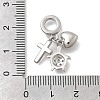 Brass Micro Pave Clear Cubic Zirconia European Dangle Charms KK-D431-033B-P-3