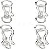 BENECREAT 4 Sets 2 Size 925 Sterling Silver S-Hook Clasps STER-BC0001-53-1