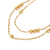 Ion Plating(IP) 304 Stainless Steel Ball Double Layer Necklaces for Women NJEW-S004-05G-2