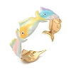 Ocean 304 Stainless Steel Enamel Cuff Bangles for Women BJEW-F518-02C-G-2