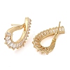 Brass Micro Pave Cubic Zirconia Stud Earring EJEW-H103-09G-2