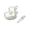 Brass Micro Pave Cubic Zirconia Box Clasps KK-P291-46P-2