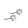 Rhodium Plated Star 999 Sterling Silver Cubic Zirconia Stud Earrings for Women EJEW-S215-21P-1