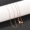 0.8MM Brass Box Chain Adjustable Slider Necklaces KK-H533-09B-RG-3