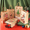 8Pcs 8 Styles Christmas Theme Printed Kraft Paper Bags with Handles ABAG-TA0001-59-7