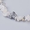 Natural Tourmalinated Quartz/Black Rutilated Quartz Stretch Bracelets BJEW-JB03681-01-2