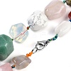 Natural Mixed Stone Nuggets Beaded Necklaces for Women Men NJEW-K388-01H-3