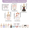 26Pcs 13 Styles Alloy Enamel Pendants ENAM-SC0007-62-2