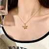 Brass Pave Clear Cubic Zirconia Smiling Face Star Pendant Necklaces LS-KK-CBA6599-04A-G-1