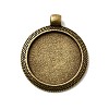 Vintage Tibetan Style Alloy Pendant Cabochon Bezel Settings X-TIBEP-M018-102AB-NF-1