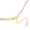 Braided Polycotton Cord Necklaces Making MAK-F038-B21-G-3
