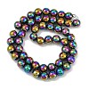 Electroplated Synthetic Magnetic Hematite Beads Strands G-G174-L01-02-2