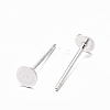 925 Sterling Silver Flat Pad  Stud Earring Findings STER-K167-045C-S-2