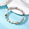 Natural African Opal & Synthetic Turquoise Beaded Stretch Bracelets for Women Men BJEW-JB13313-1