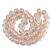 Handmade Gold Sand Lampwork Bead Strands X1-FOIL-T003-01G-2