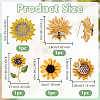 5Pcs 5 Styles Sunflower Alloy Rhinestone Lapel Pins for Backpack Clothes JEWB-OC0001-05-2