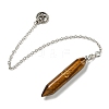 Bullet Natural Tiger Eye Pointed Dowsing Pendulums AJEW-B106-01AS-05-1